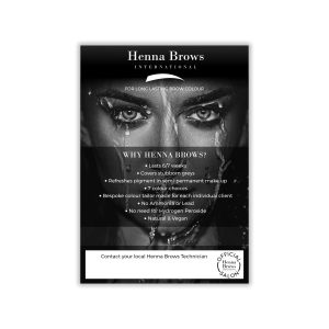 Pack of 100 Henna Brows Marketing Flyers with Henna Brows International Brand Logo