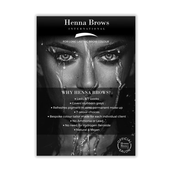 Exclusive A3-sized Henna Brows Marketing Poster with Henna brows International Logo