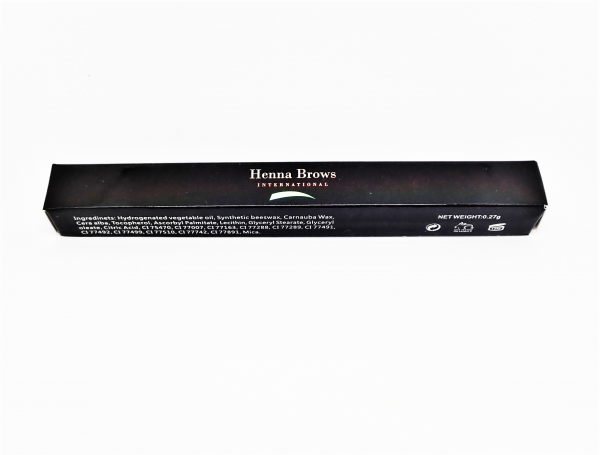 Black Henna Brows precision Pencil Box with Henna Brows International Logo